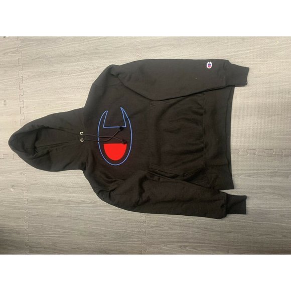 NEW Champion Reverse Weave Large C Logo Black Hoodie NEW YORK USA SZ Medium M - Picture 3 of 3